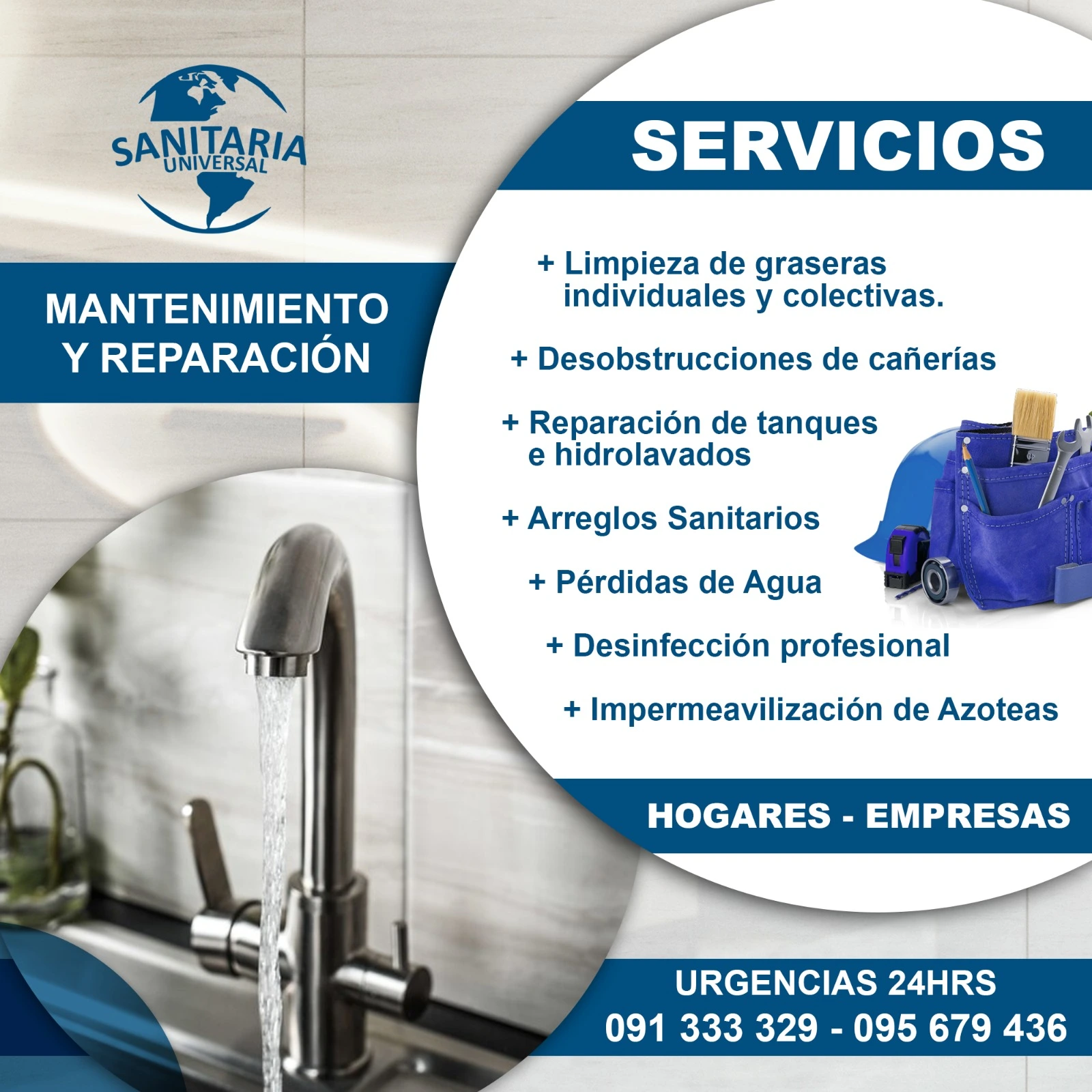 ¡Mantén tus instalaciones en óptimas condiciones con nuestro servicio de mantenimiento sanitario! Sanitaria Universal ofrece soluciones para empresas y hogares en Montevideo, garantizando la mejor atención y servicio.
